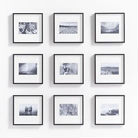 9-Piece Brushed Black 4x6 Gallery Wall Frame Set
