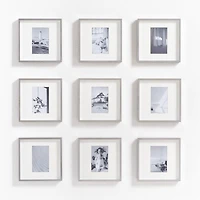 9-Piece Brushed Silver 4x6 Gallery Wall Frame Set