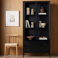 Bruno Black Metal Storage Display Cabinet