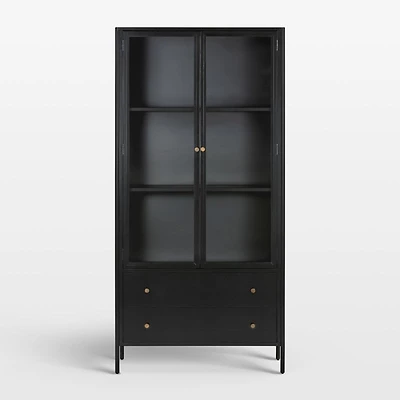 Bruno Black Metal Storage Display Cabinet