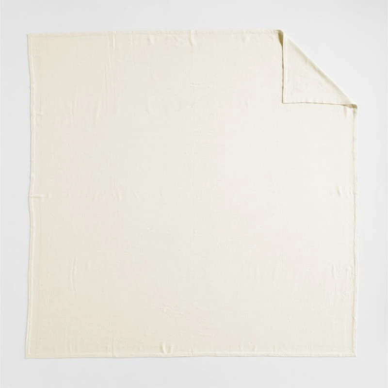 Brushed Organic Cotton Arctic Ivory King Bed Blanket