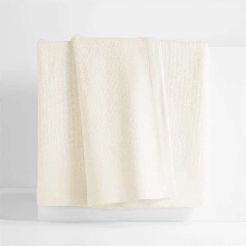 Brushed Organic Cotton Arctic Ivory King Bed Blanket