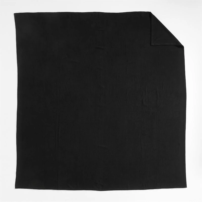 Brushed Organic Cotton Ink Black King Bed Blanket