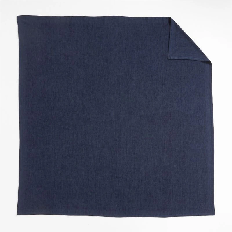 Brushed Organic Cotton Deep Indigo Blue King Bed Blanket