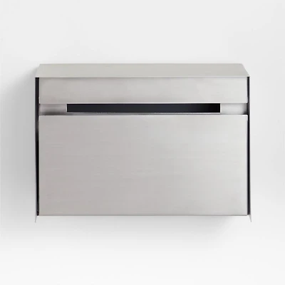 Brushed Nickel Modern Wall-Mount Mailbox