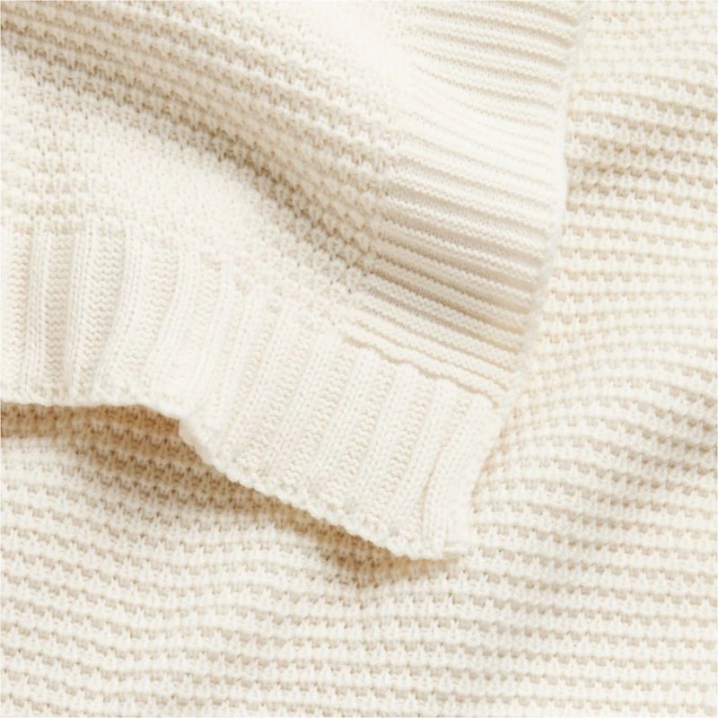 Bubble Knit Arctic Ivory Kids Bed Blanket