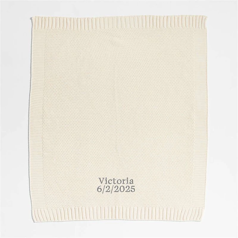 Bubble Knit Arctic Ivory Baby Stroller Blanket