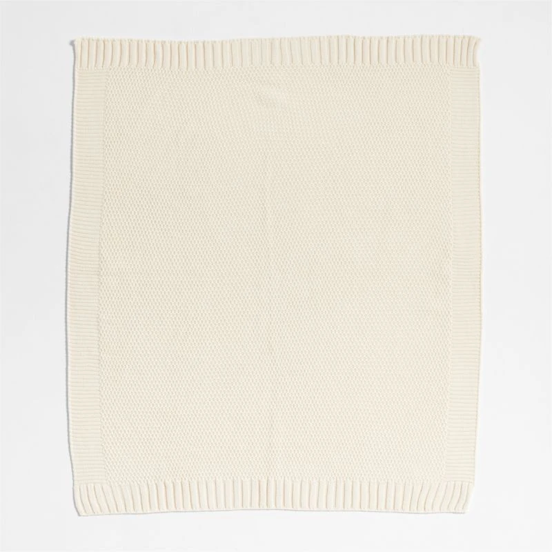 Bubble Knit Arctic Ivory Baby Stroller Blanket