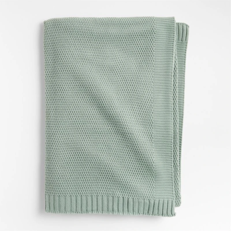 Bubble Knit Verte Green Kids Bed Blanket