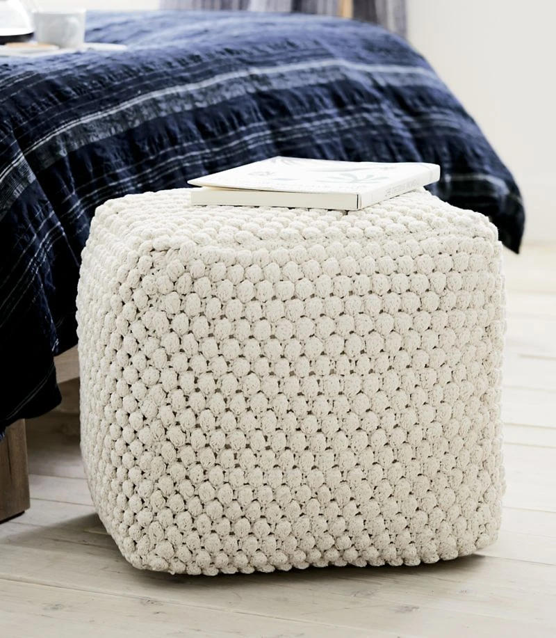 Buco 20"x20" Off-White Pouf