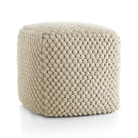 Buco 20"x20" Off-White Pouf