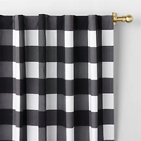 Black Buffalo Check Cotton Blackout Window Curtain Panel 44"x63"