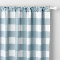 Blue Buffalo Check Cotton Blackout Window Curtain Panel 44"x96"