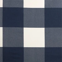 Navy Buffalo Check Cotton Blackout Window Curtain Panel 44"x84"