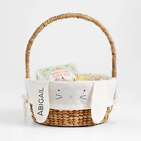 Bunny Face Alabaster Ivory Kids Easter Basket Liner