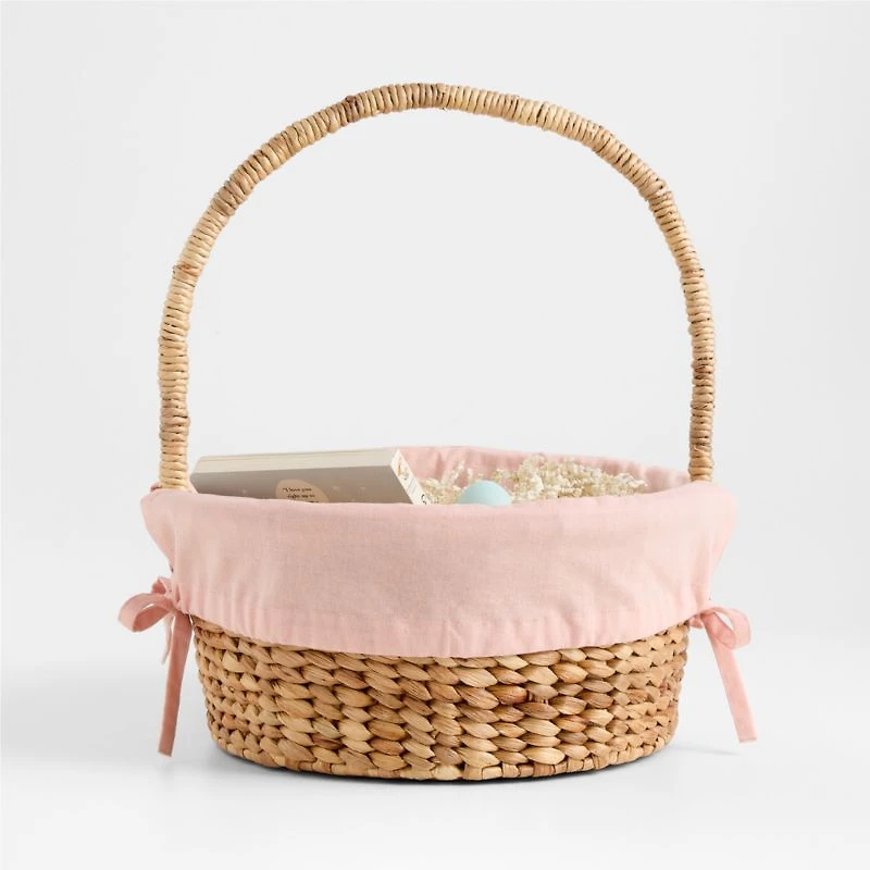 Bunny Face Elegant Pink Kids Easter Basket Liner