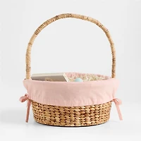 Bunny Face Elegant Pink Kids Easter Basket Liner