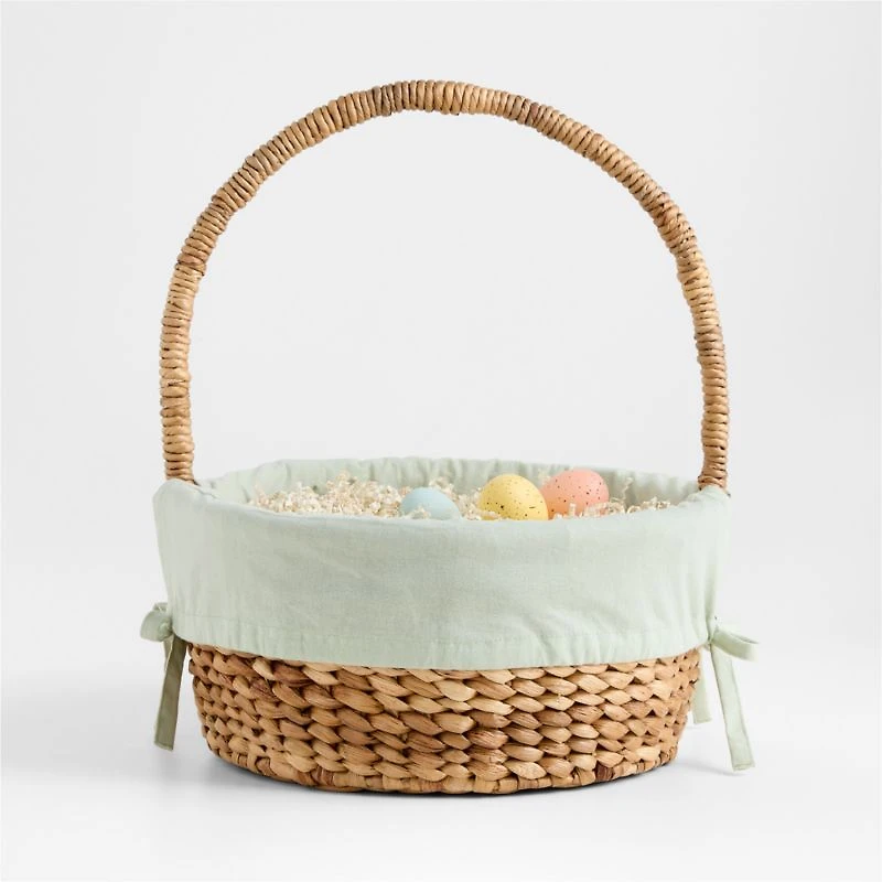 Modern Easter Basket with Green Bunny Kids Easter Basket Liner