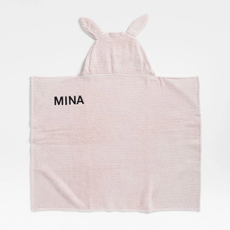 Bunny Mauve Rose Organic Cotton Hooded Baby Towel