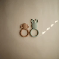 Mushie Light Brown Dog Silicone Baby Teether
