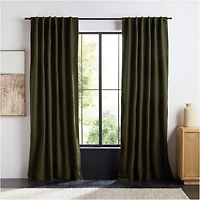 Burnt Green EUROPEAN FLAX ™-Certified Linen Blackout Window Curtain Panel 52"x96"