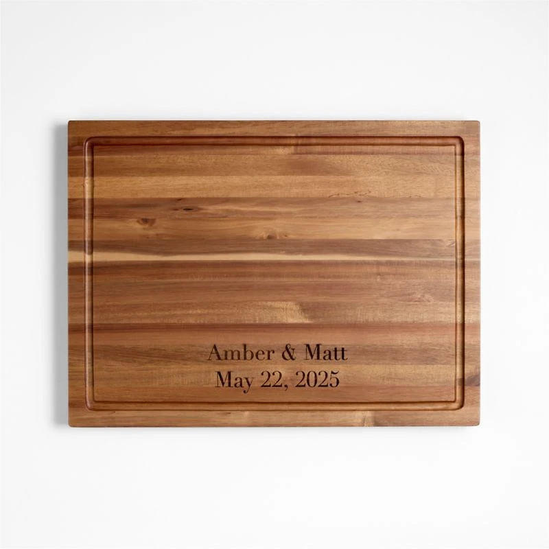Crate & Barrel Acacia Wood Cutting Board 20"x15"x1.25"