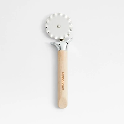 Crate & Barrel Fluted Pastry Cutter Wheel with Beechwood Handle