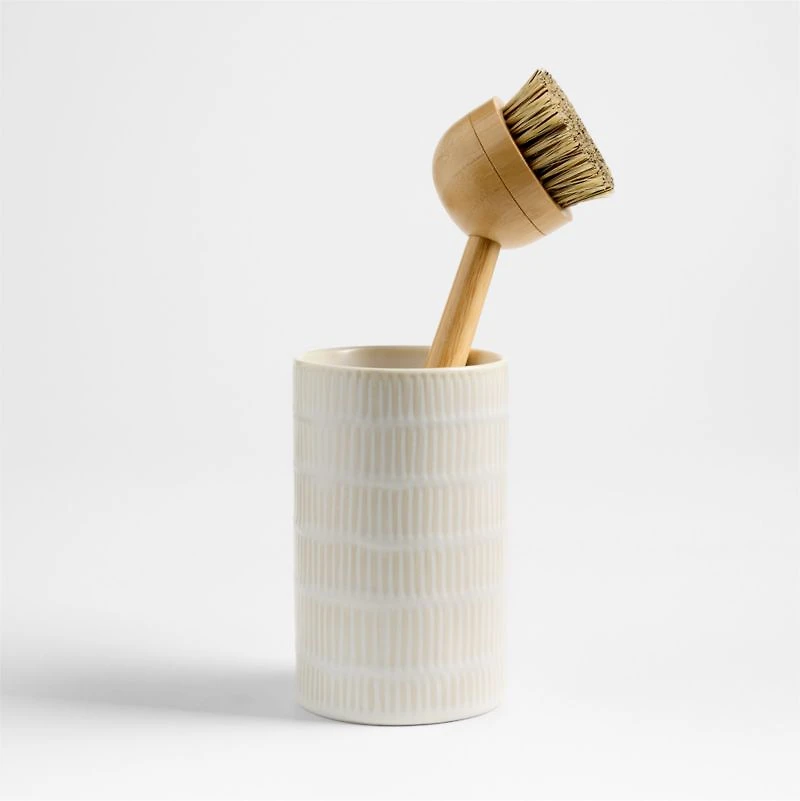Clean by Crate Ivory Ceramic Dish Brush Holder