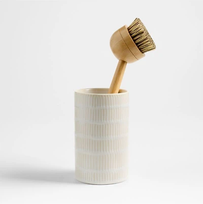 Clean by Crate Ivory Ceramic Dish Brush Holder