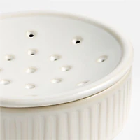Clean by Crate Ivory Ceramic Palm Dish Brush Holder
