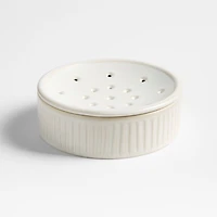 Clean by Crate Ivory Ceramic Palm Dish Brush Holder