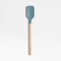 Crate & Barrel Deep Sage Green Silicone and Wood Spoonula