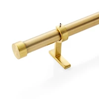 Brass 1" Curtain Rod and End Cap Finials Set 88"-120"
