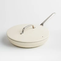 Crate & Barrel EvenCook Ceramic ™ Cream Nonstick 12" Fry Pan with Lid