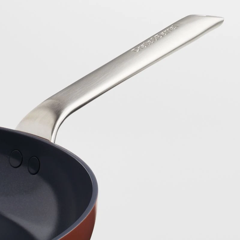 Crate & Barrel EvenCook Ceramic ™ Terracotta Ceramic Nonstick 12" Fry Pan with Lid