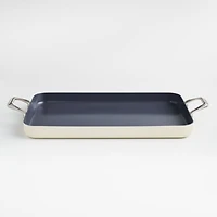 Crate & Barrel EvenCook Ceramic ™ Cream Nonstick Double Burner Griddle