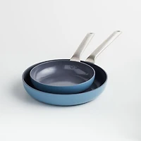 Crate & Barrel EvenCook Ceramic ™ Denim Nonstick Fry Pans, Set of 2
