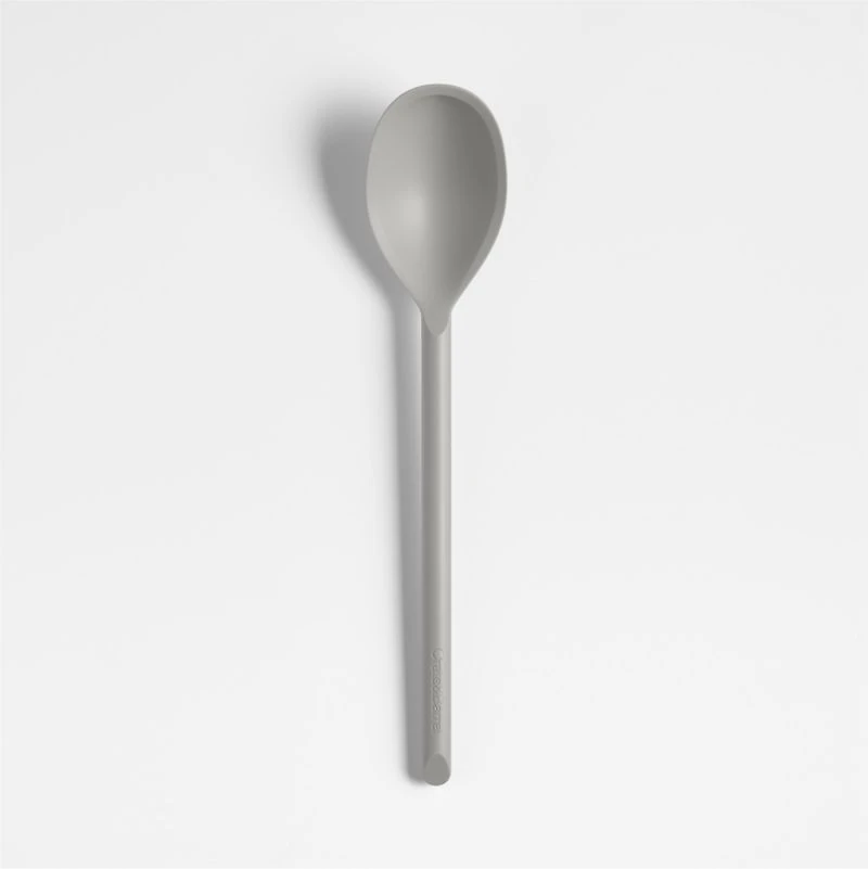 Crate & Barrel Grey Silicone Deep Spoon