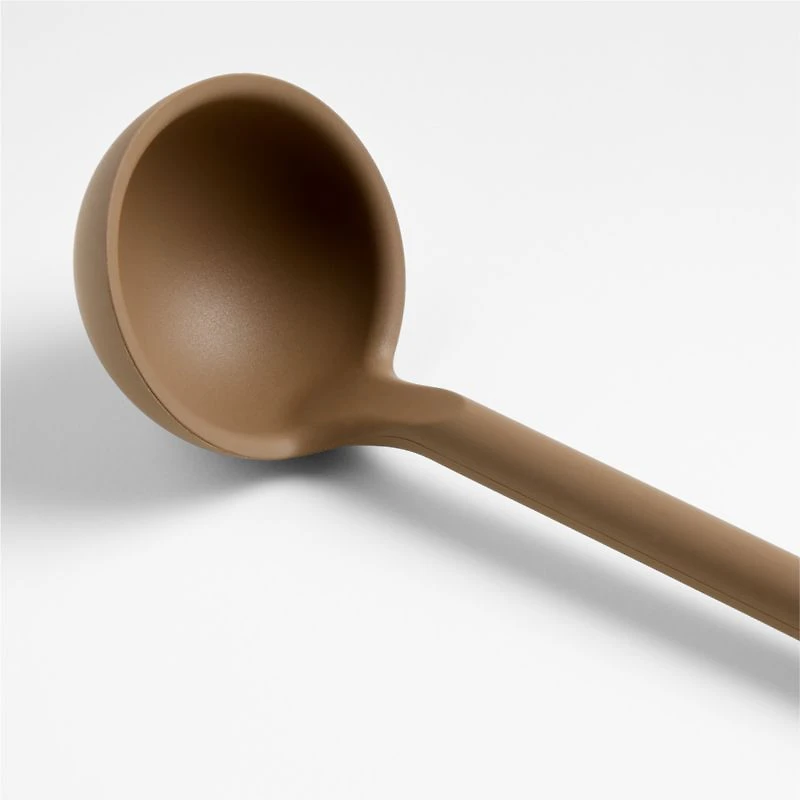 Crate & Barrel Mushroom Brown Silicone Ladle
