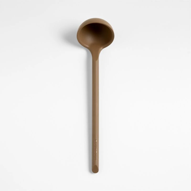 Crate & Barrel Mushroom Brown Silicone Ladle