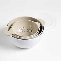 Crate & Barrel Nesting Bowls, Colanders and Lids, Set of 6