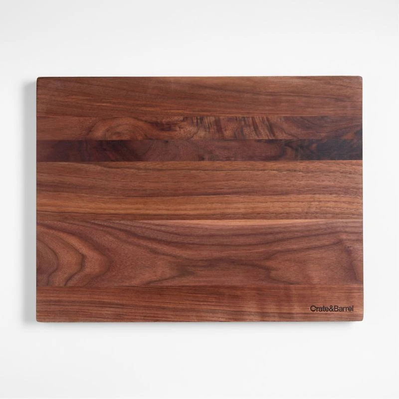 Crate & Barrel Reversible Walnut Wood Cutting Board 20"x15"x1.25"