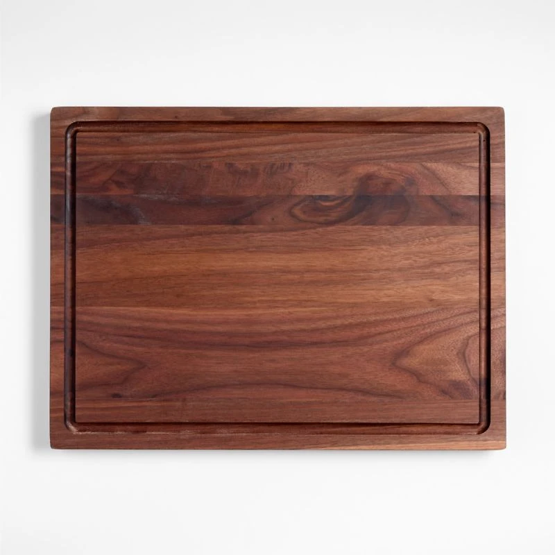 Crate & Barrel Reversible Walnut Wood Cutting Board 20"x15"x1.25"