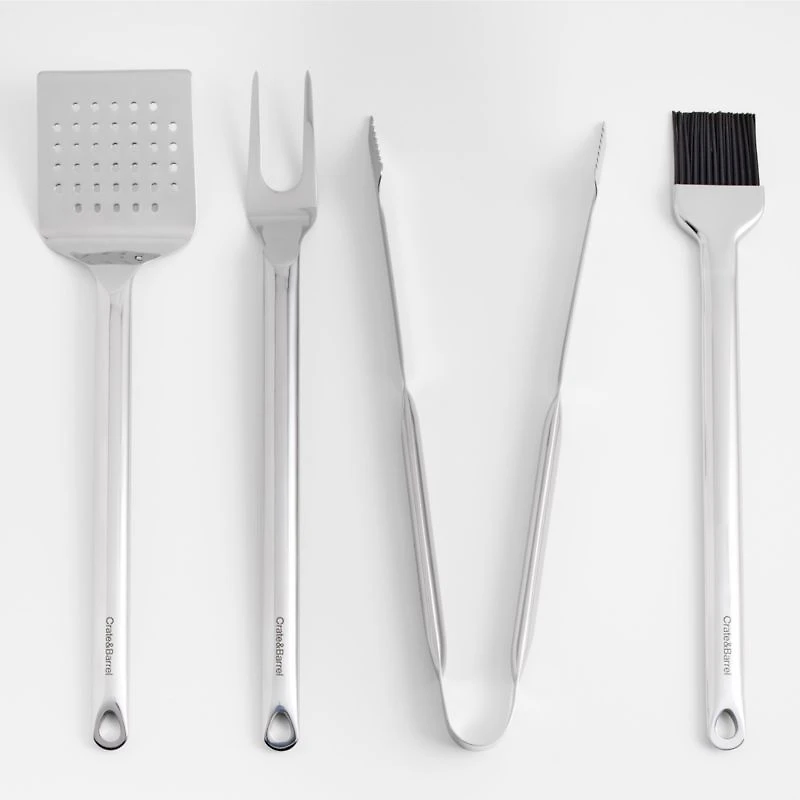 Crate & Barrel Stainless Steel Grill Basting Brush