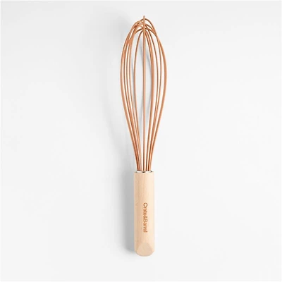 Crate & Barrel Wood and Orange 12" Silicone Whisk