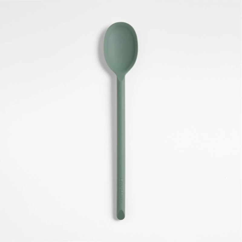 Crate & Barrel Thyme Green Silicone Spoon
