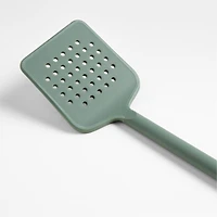 Crate & Barrel Thyme Green Silicone Turner Spatula