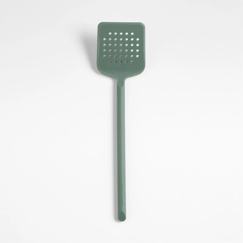 Crate & Barrel Thyme Green Silicone Turner Spatula