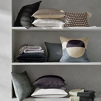 Grey 22"x15" Merrow Stitch Cotton Throw Pillow Cover
