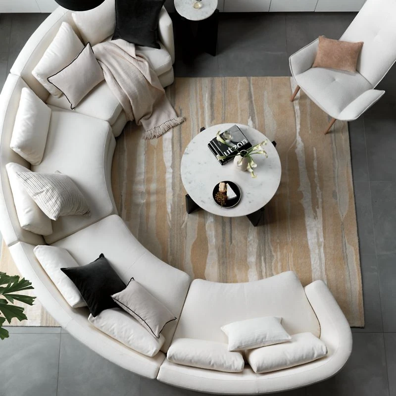 Miro Marble and Ebonized Mahogany Wood 41" Round Coffee Table